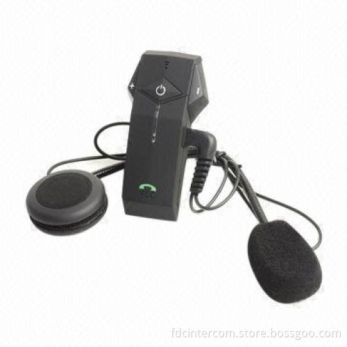 Black Bluetooth Intercom for Motorbike Helmet with Voice Dialing Function